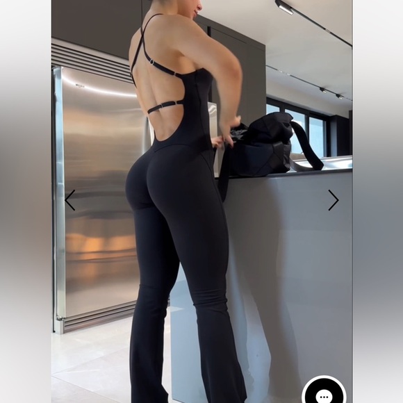 Bombshell Sportswear Pants - Bombshell Sportswear Black Flare Leg Jumpsuit